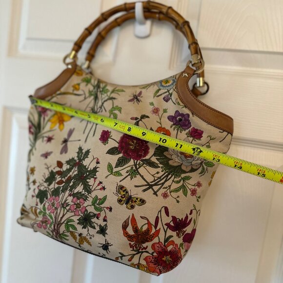 Gucci Flora Bamboo Handbage-VGUC - Picture 7 of 8